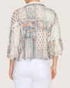 ORIGAMI OLS-4870 CROPPED JACKET W/ RUFFLES PATCH TAUPE