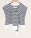 ORIGINAL FS40197 STRIPED PREPPY MOCK SWEATER black & white