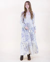 ORIGINAL FT82024 VINTAGE ROMANTIC LONG SLEEVE MAXI DRESS lavender