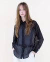 ORIGINAL FT82042 ATELIER BUTTON UP WITH STONES BLACK