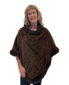OS ANIMAL PRINT PONCHO TH-HY1728 BROWN