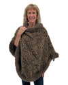 OS ANIMAL PRINT PONCHO TH-HY1728 TAUPE