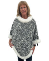 OS ANIMAL PRINT PONCHO TH-HY1728 WHITE