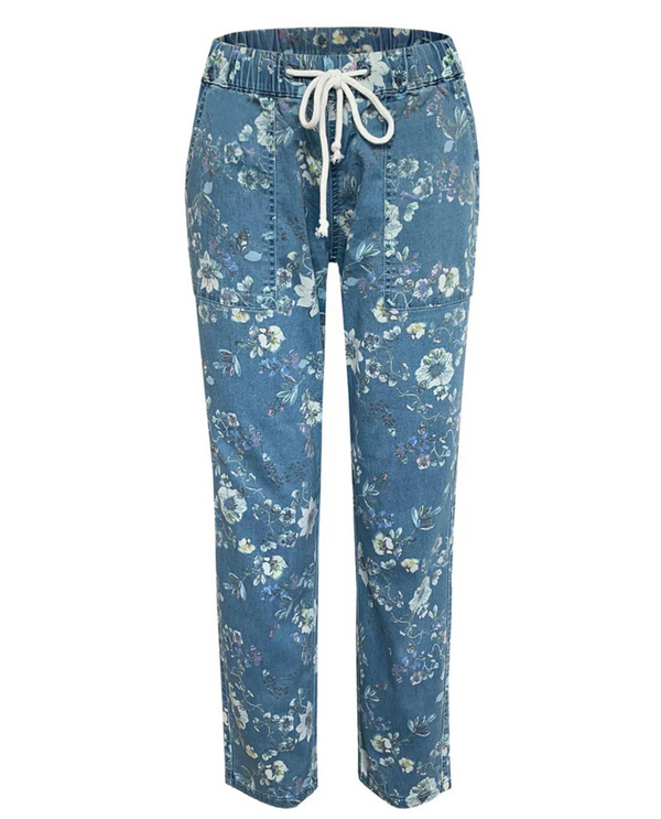 P505PRT PRINT DRAWSTRING PANT DENIM PRINT