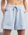 P6308 PLEAT CASUAL SHORT SOFT BLUE