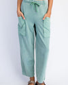 P6446 TERRY CONTRAST POCKET PANT DESERT SAGE