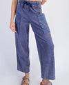 P6446 TERRY CONTRAST POCKET PANT NAVY