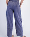 P6446 TERRY CONTRAST POCKET PANT NAVY BACK