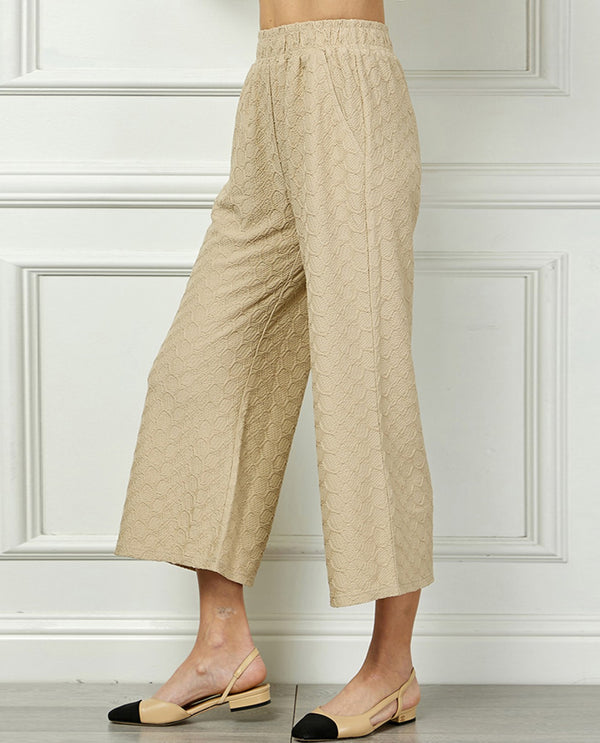 SEE AND BE SEEN P7220 TEXTURED CROP PANT Taupe