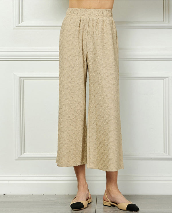 SEE AND BE SEEN P7220 TEXTURED CROP PANT Taupe