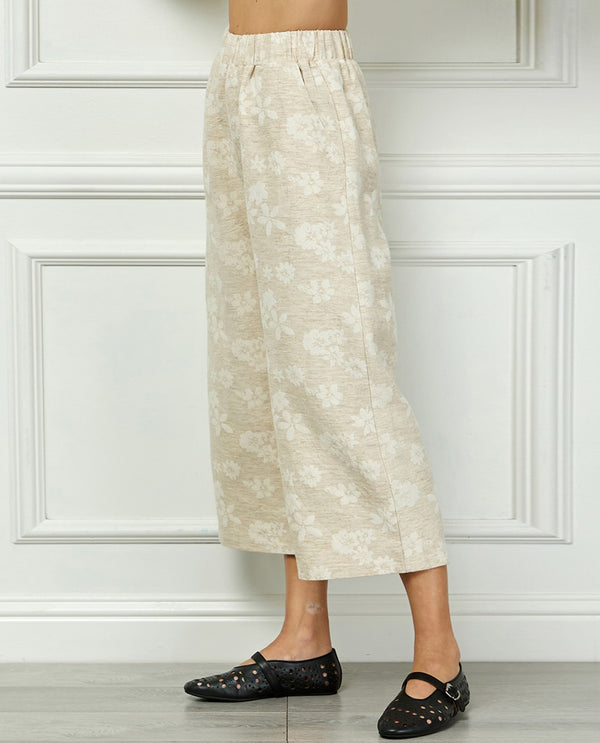 SEE AND BE SEEN P7284 JACQUARD LINEN PANT Taupe