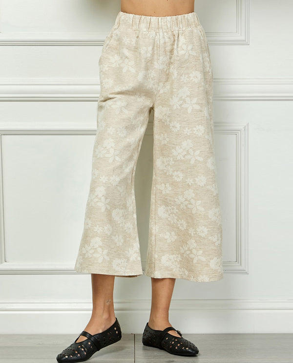 SEE AND BE SEEN P7284 JACQUARD LINEN PANT Taupe