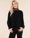 PA-4271 SOLID ONE SIZE CROCHET SCALLOPED PONCHO BLACK