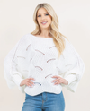 PA-4271 SOLID ONE SIZE CROCHET SCALLOPED PONCHO white
