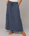 PAPARAZZI 47806 TENCEL SKIRT navy