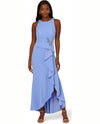 PAPELL STUDIO AD5E211800 BEADED CREPE HALTER DRESS ELECTRIC ICE