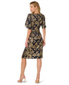 PAPELL STUDIO AD5E212615 STRETCH JAQUARD DRESS NAVY/GOLD BACK