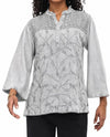 PARSLEY & SAGE 26F581C SARAH EMBROIDERED TOP silver