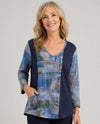 PARSLEY & SAGE 26W203C6 EMILY BUTTON TOP navy