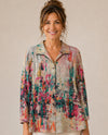 PARSLEY & SAGE 26W207G IZZY PRINT BUTTON SHIRT PINK
