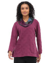 PARSLEY & SAGE 26W255C24P WOMENS JACKIE COWL TOP wine