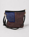 PATRIOTIC RHINESTONE BLING CROSSBODY BAG BAM-6044 black
