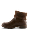 PATRIZIA EDRAN KNIT COLLAR ANKLE BOOT BROWN