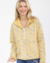 PETAL DEW PT145 ZIP UP FLORAL JACKET YELLOW