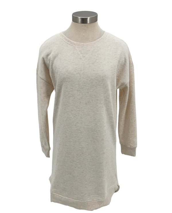 PF1K50995WM LONG ROUND HEM SWEATSHIRT OATMEAL