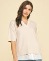 PINCH 7043W MOCK 2 PIECE SWEATER OATMEAL