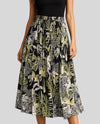 PLEATER PRINT SKIRT black