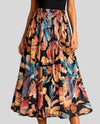 PLEATER PRINT SKIRT blue