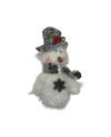 PLUSH FUZZY SNOWMAN ORNAMENT TOPHAT