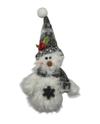 PLUSH FUZZY SNOWMAN ORNAMENT Y4092 TOBOGGAN