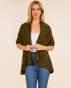 PN-273 SWEATER SHAWL VEST OLIVE