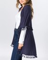 PN-511 SOLID FRINGE VEST NAVY