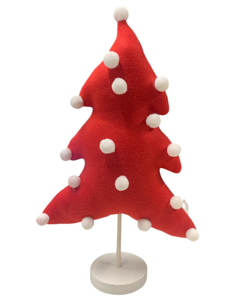 PN3626 RED & WHITE POLKADOT FELTED CHRISTMAS TREE LARGE