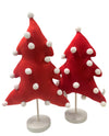 PN3626 RED & WHITE POLKADOT FELTED CHRISTMAS TREE MEDIUM LARGE