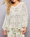 POL SMST866 DROP SHOULDER THIN SWEATER TOP IVORY