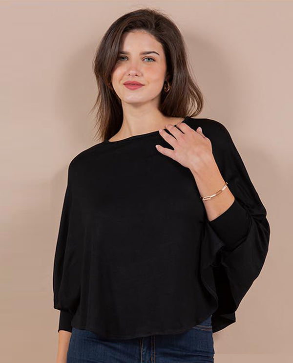 PON-1818 SOLID JERSEY PULLOVER TOP black