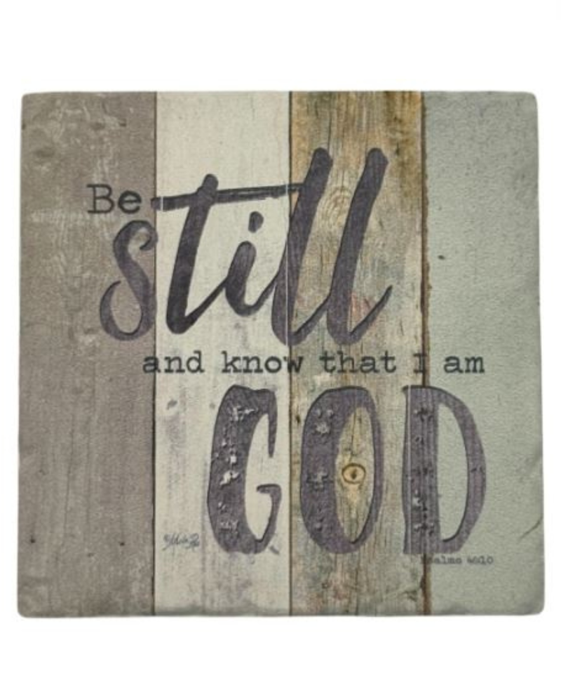 POSITIVE WORDS CERAMIC COASTER BE STILL