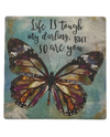 POSITIVE WORDS CERAMIC COASTER LIFE IS TOUGH