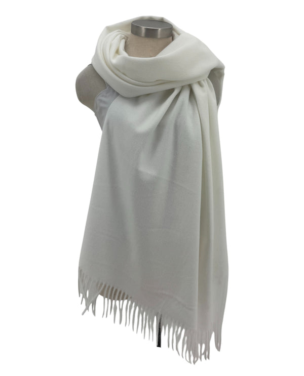 PP005 PASHMINA W/FRINGE ivory white