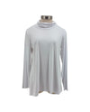 PURE ESSENCE 210-4379 DRAPE NECK LS TOP WHITE