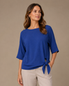 PURE ESSENCE 256-4651 SS TIE TOP blue