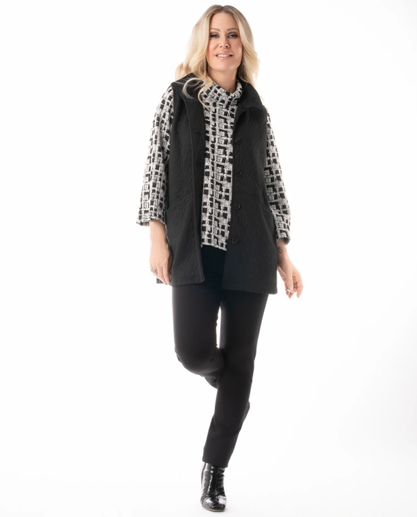 PURE ESSENCE 615-7071 BUTTON VEST