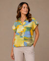 PURE ESSENCE 648-8030 SHORT SHIRT BUTTON UP olive