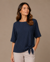 PURE ESSENCE 656-4651 SS TIE TOP NAVY