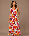 PURE ESSENCE 662-4662 SLEEVELESS FLORAL DRESS HOT PINK 