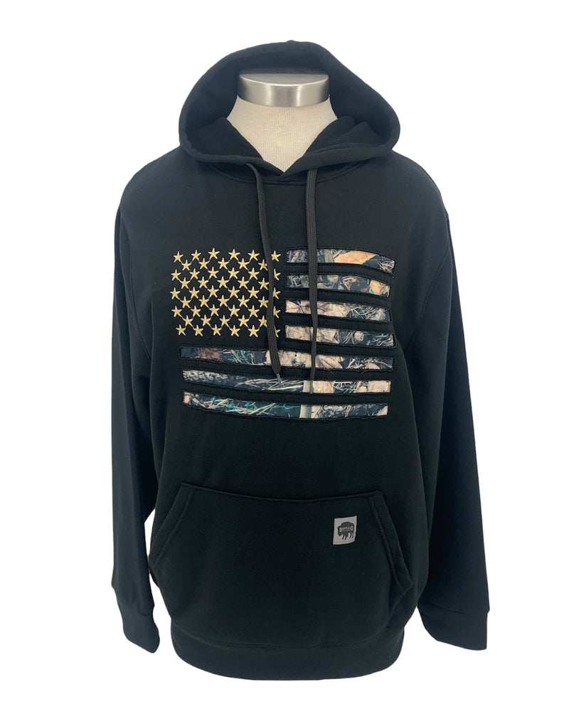 716300CL MEN'S FLAG HOODED SWEATSHIRT BLACK/CAMO